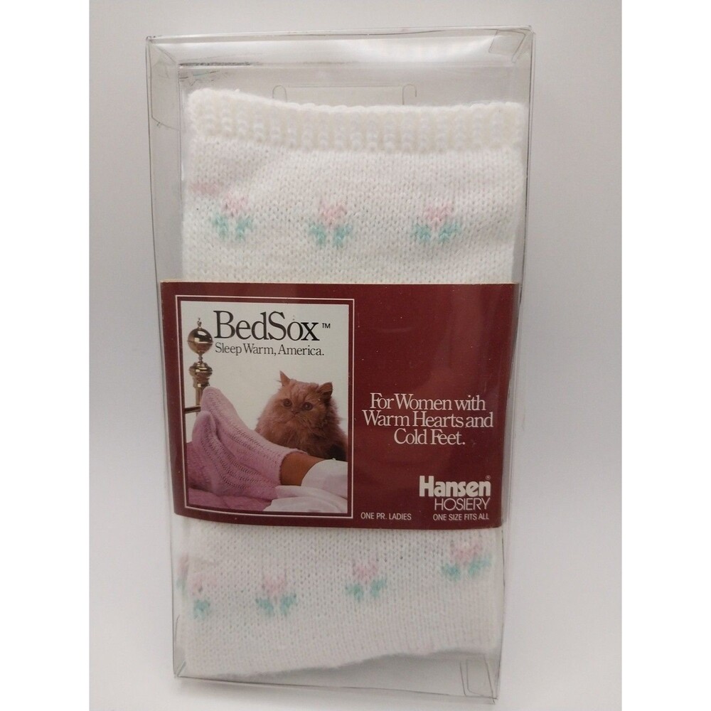 Vintage 1987 Hansen Hosiery BedSox One Ladies Pair  100% Creslan Acrylic USA